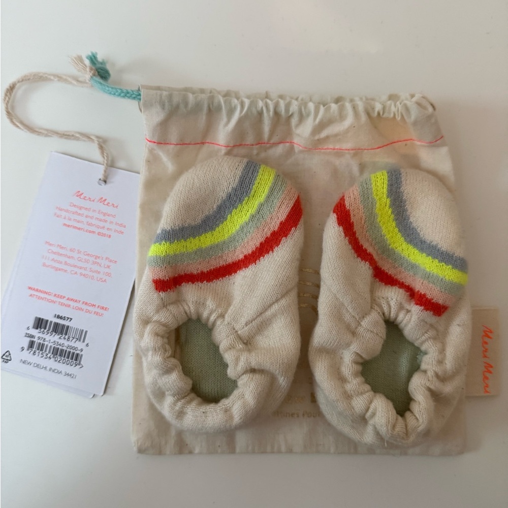 New! Mini Mocs Baby Booties - Multicolor Stripes